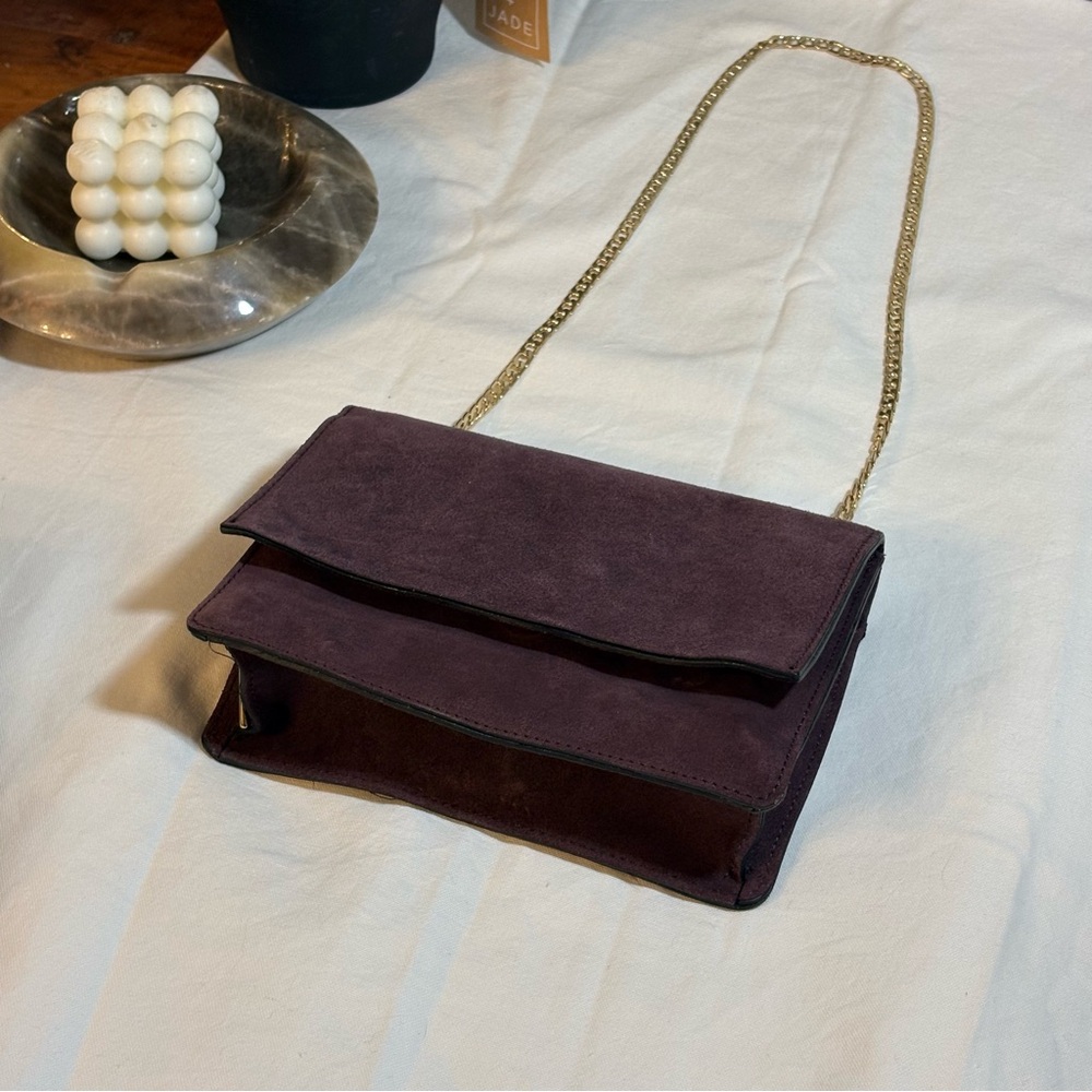 Alessandro Mari VTG & MK gift Suede Chain Shoulder Bag in Plum w MK gift